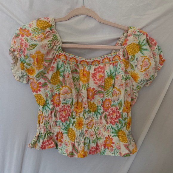 Rachel Zoe Tops - Rachel Zoe floral puff sleeved blouse size 6